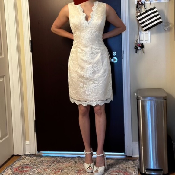 Mingda’s Dress Short Wedding Dress Size 8-10 NWT - Picture 1 of 4
